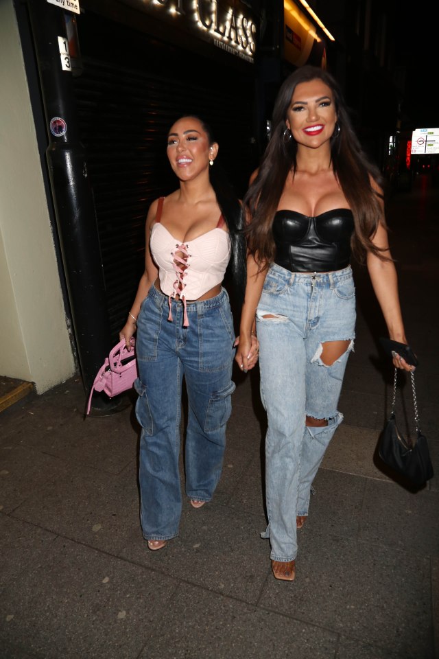 Sophie Kasaei and Abbie Holborn joined Chloe on the night out