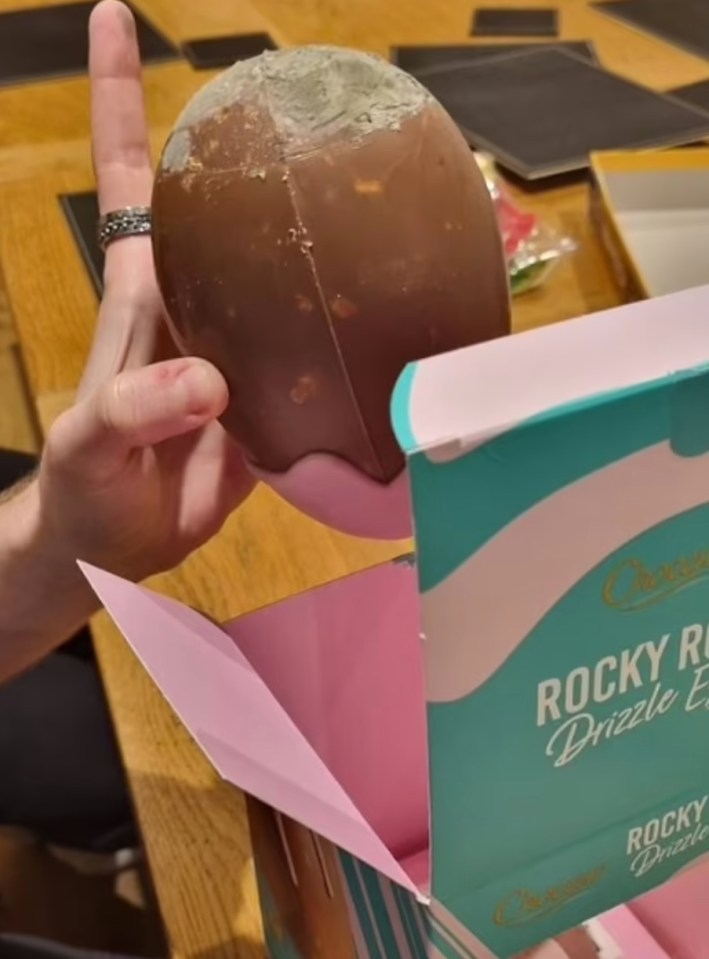 Another customer discovered that his 'rocky road' egg from Aldi was mouldy after taking it out of the box