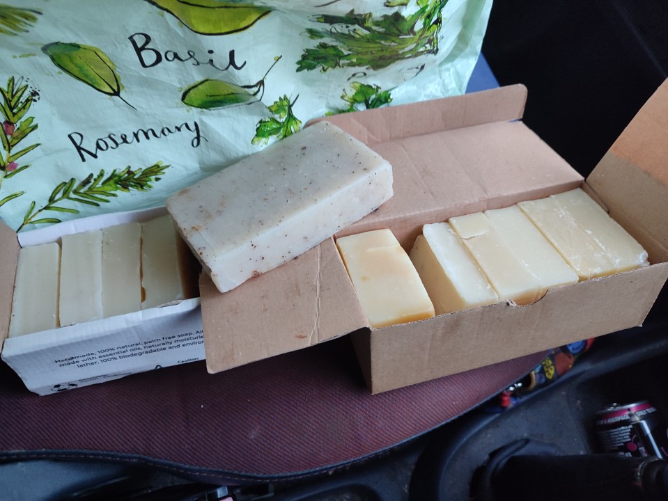 Handmade soap Tess recently found dumpster-diving