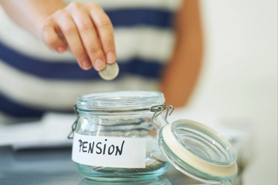 Woman putting money in pension pot