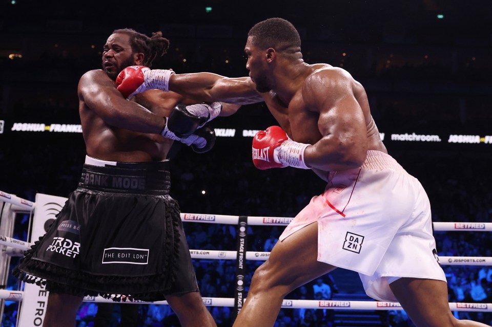 Jermaine Franklin was beaten on points by Anthony Joshua