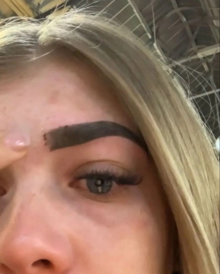 She "jumped at the chance" to get her brows done for free but "immediately regretted it"