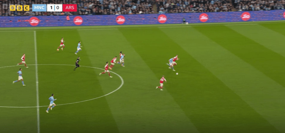 De Bruyne slid a pass through to Erling Haaland