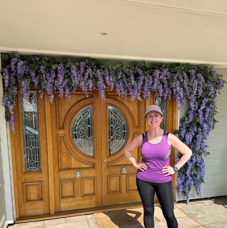 Natalie's huge home has an impressive front door