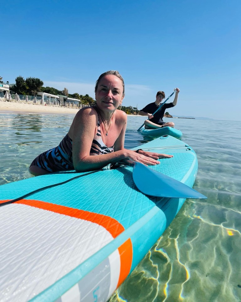 Tamzin Outhwaite has enjoyed a family holiday in Sardinia