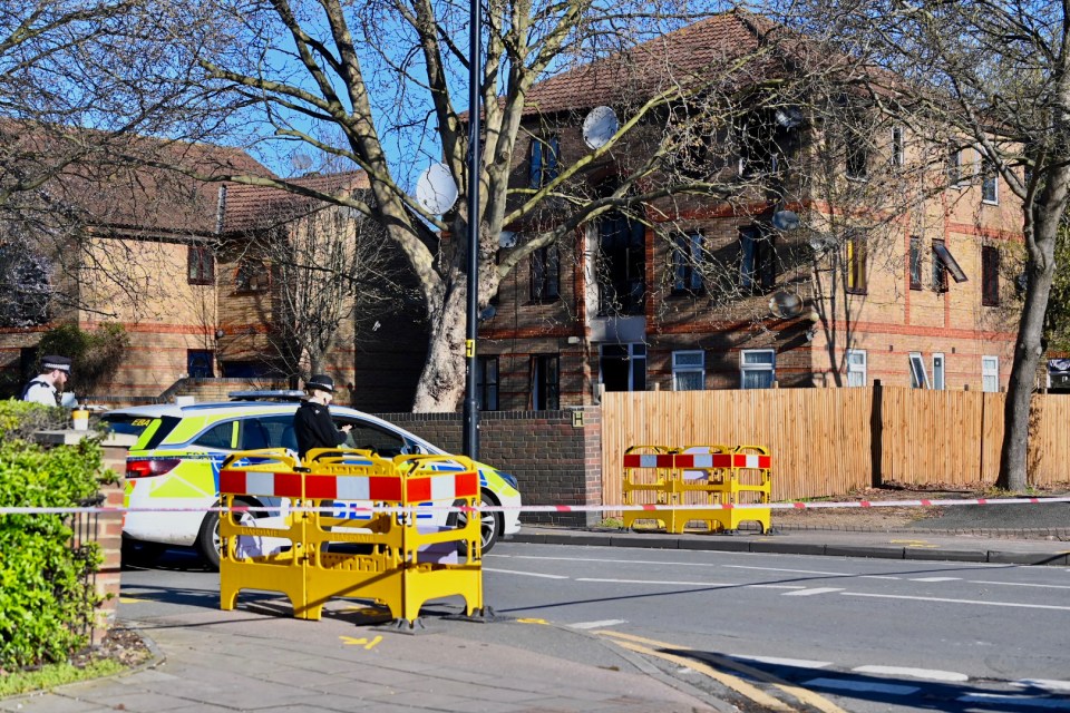 A police cordon still remained in place today