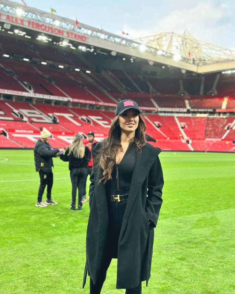 Hellen poses at Old Trafford, home of her brother Alex