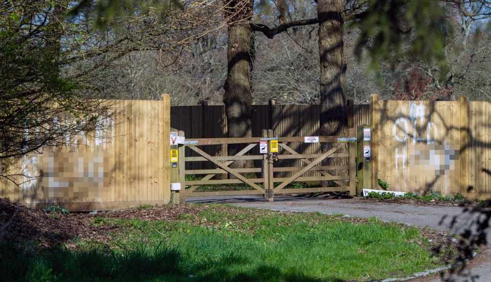 The TV star has been horrified by vile messages left on the perimeter fence at her home