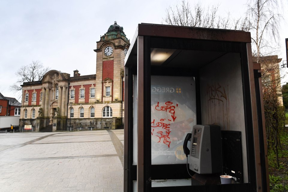 Graffiti in the town centre opposite the town council building