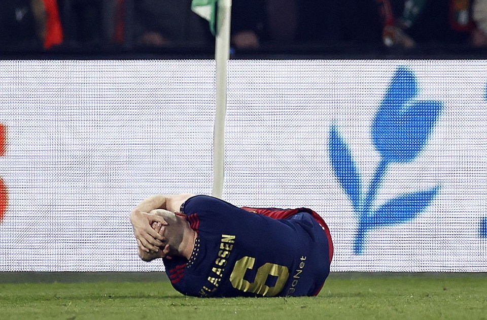 Davy Klaassen was floored by the object thrown at his head