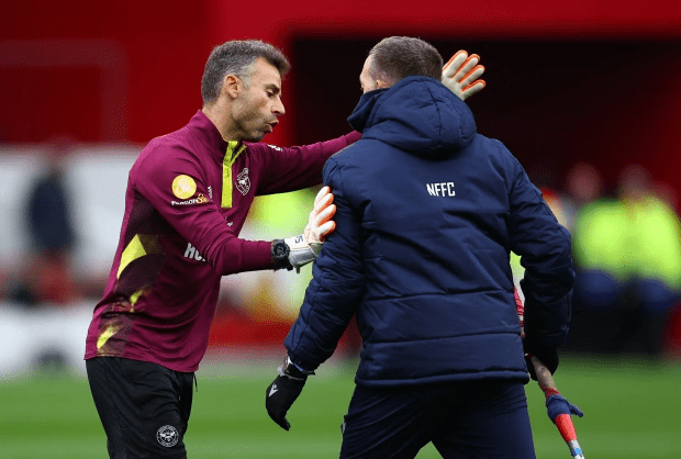 Nottingham Forest’s groundsman and Brentford’s goalkeeping coach were involved in a bust up