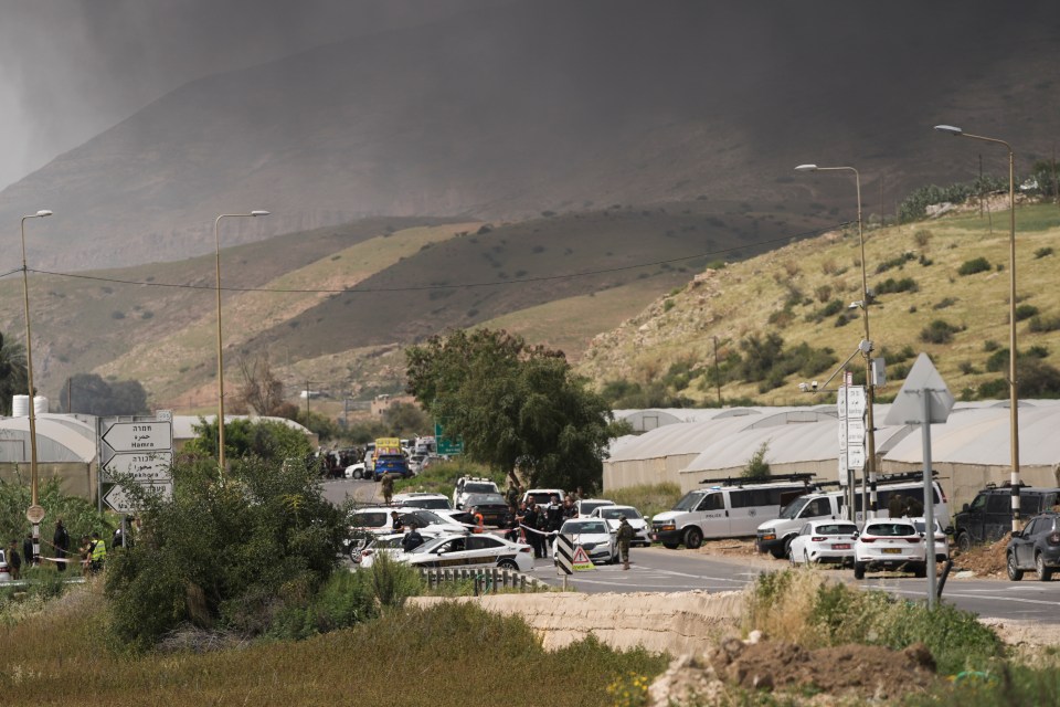 The scene of the April attack when the car carrying Lucy, Maia and Rina Dee was shot at and forced off the road - killing the two sisters immediately