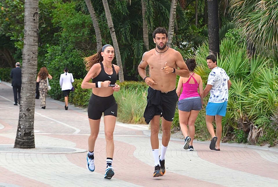 Berrettini, 27, was spotted working out with Melissa in Miami