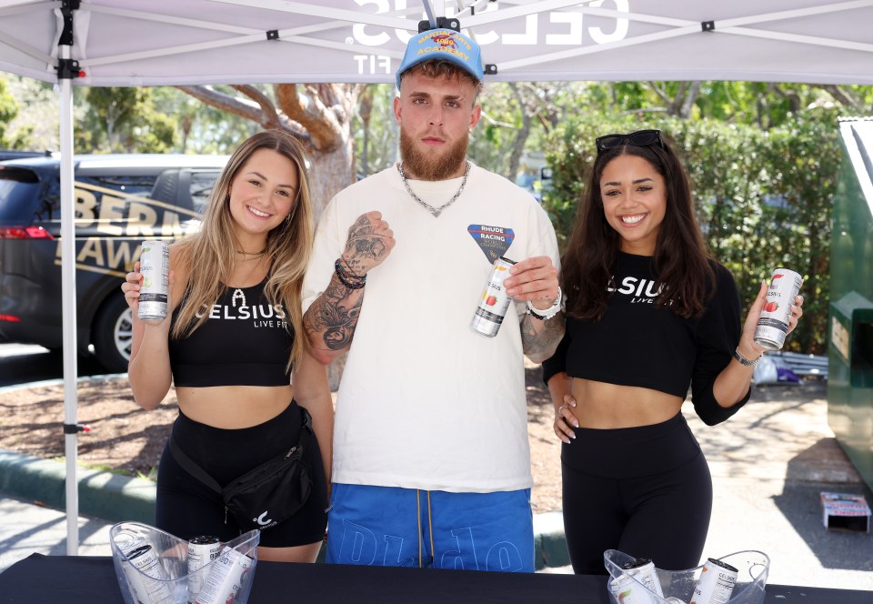 Jake Paul poses with guests at the Boxing Bullies event in Florida