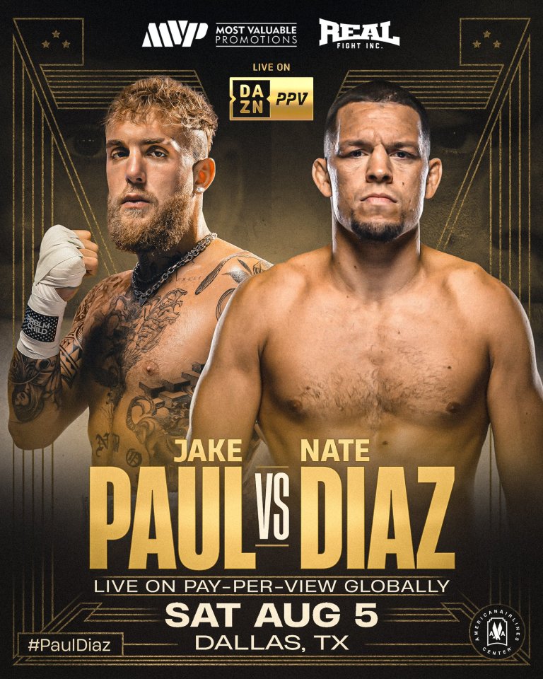 Nate Diaz is set to throw down with Jake Paul in August