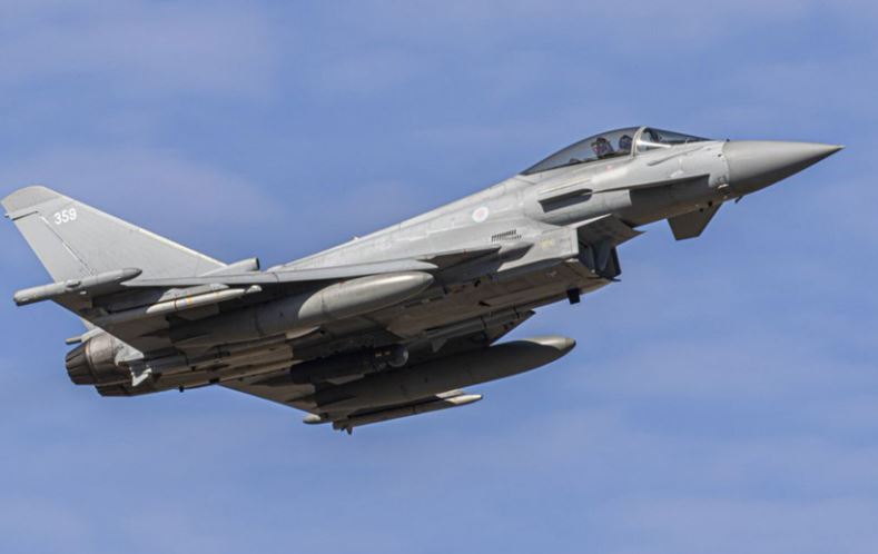 They Typhoon jets were part of Nato's Baltic air policing squad, Operation Azotize, in April