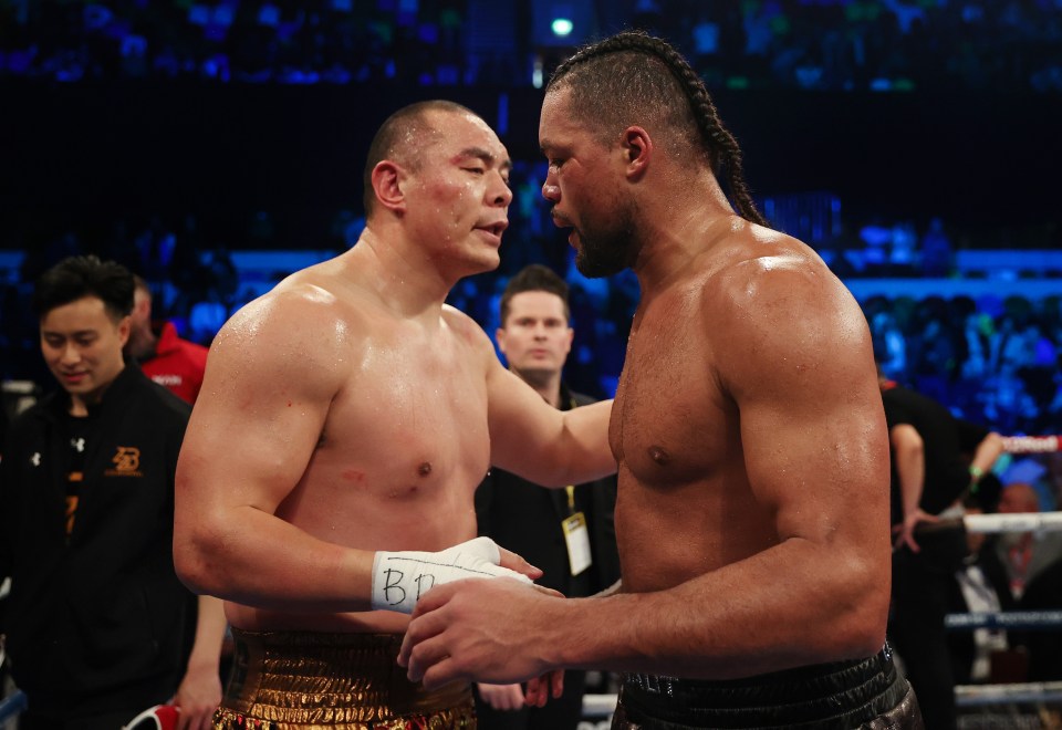 Zhilei Zhang after defeating Joe Joyce