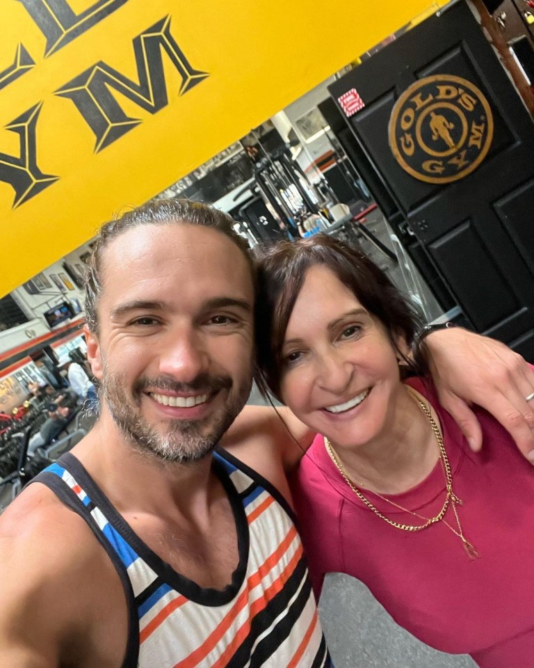 Joe Wicks with mum Raquela inside Gold’s Gym