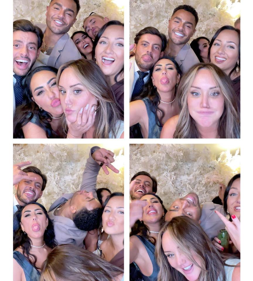 The group piled into the photo booth