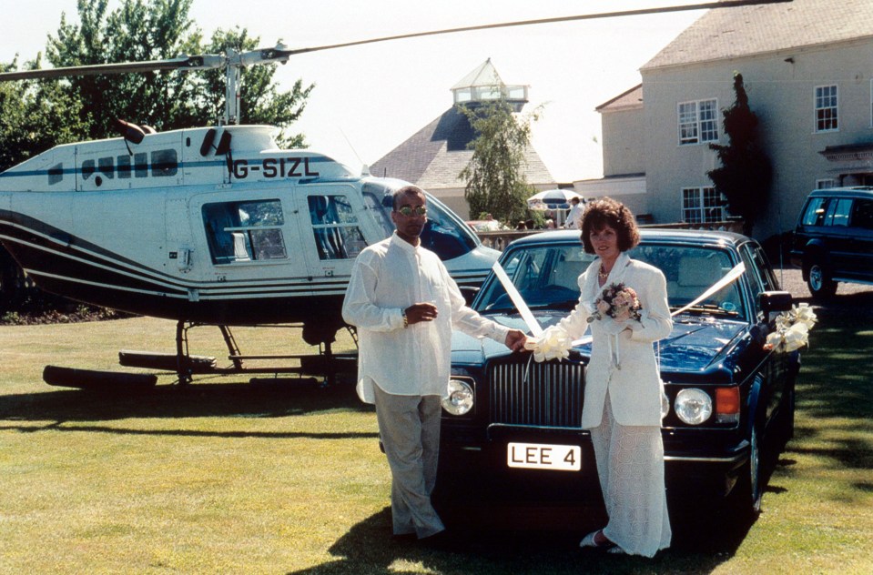 Lee Ryan and wife, seen here in 1995, splashed the cash on flash motors and a helicopter