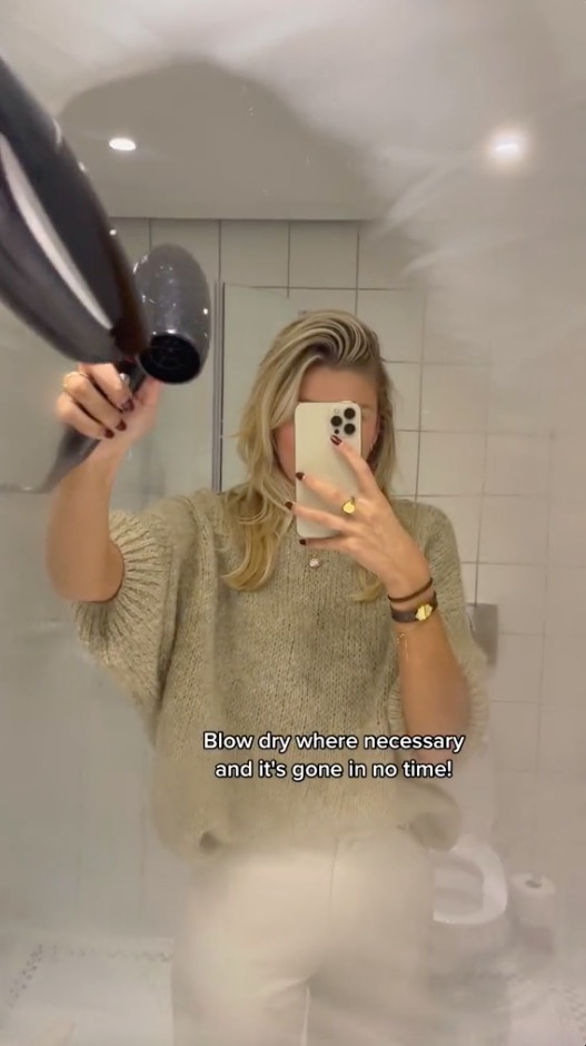 One of Esther’s best tips is to use the hairdryer to clear hotel bathroom mirrors