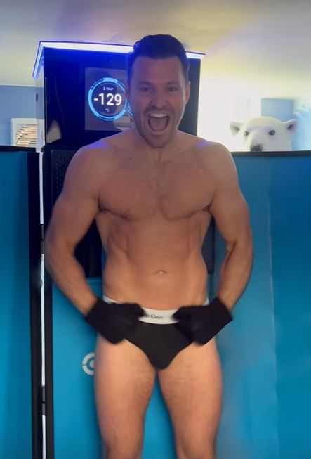 Mark Wright showed off his rippling muscles today