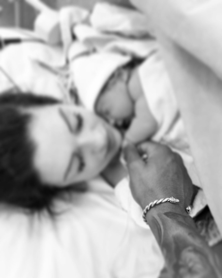 Jordan revealed his little boy's face as he cuddled up to his mum in an adorable image