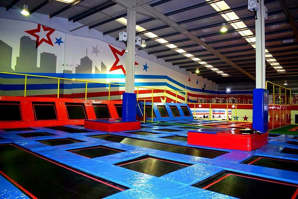 Supajump Cardiff’s American-themed offerings include a slam-dunk basketball zone and a burger bar