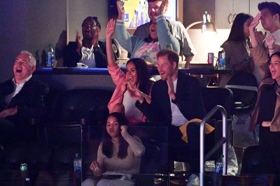 The Duke and Duchess of Sussex watched a basketball game in Los Angeles