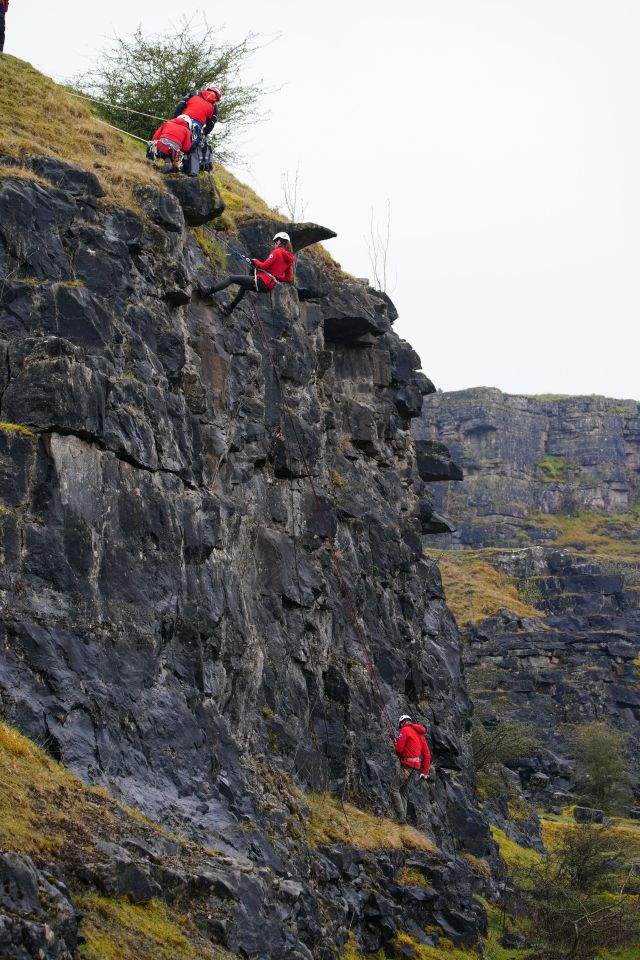 The Princess had a go at abseiling a rock face