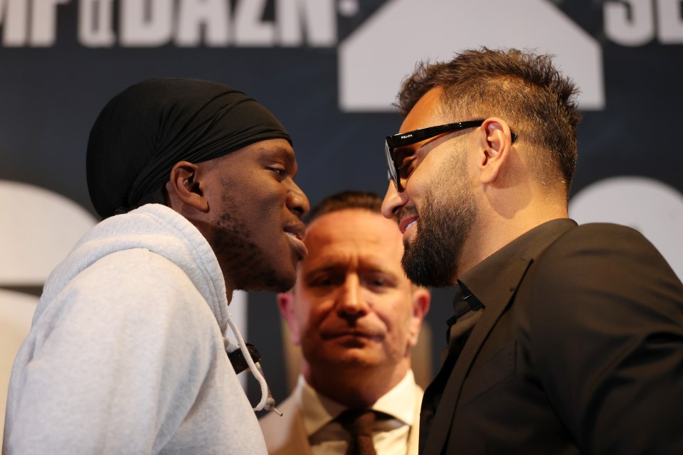 KSI, promoter Kalle Sauerland and opponent Joe Fournier