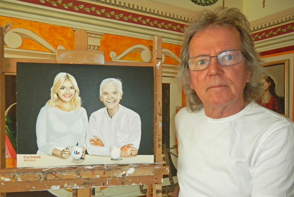 Robert even painted This Morning's Holly and Phil