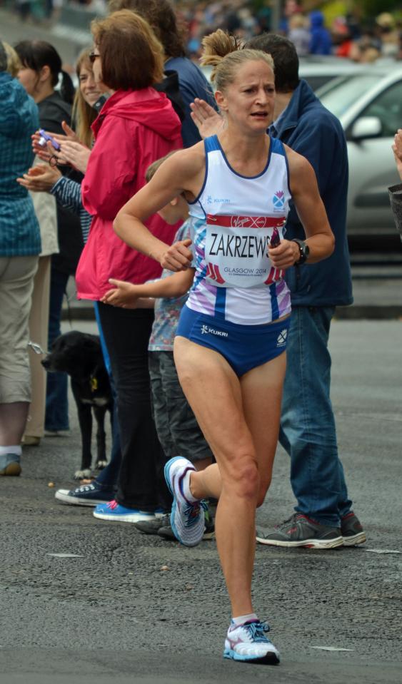 Joasia Zakrzewski running in the women’s marathon at the Glasgow Commonwealth Games 2014