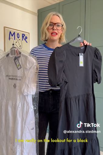 Alex took to TikTok to share her first impressions on this cotton tiered midi dress from M&S - but suggested only one colour was worth splashing out on