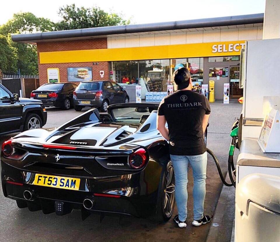 Samuel went through a phase of revving around town in a flash black Ferrari