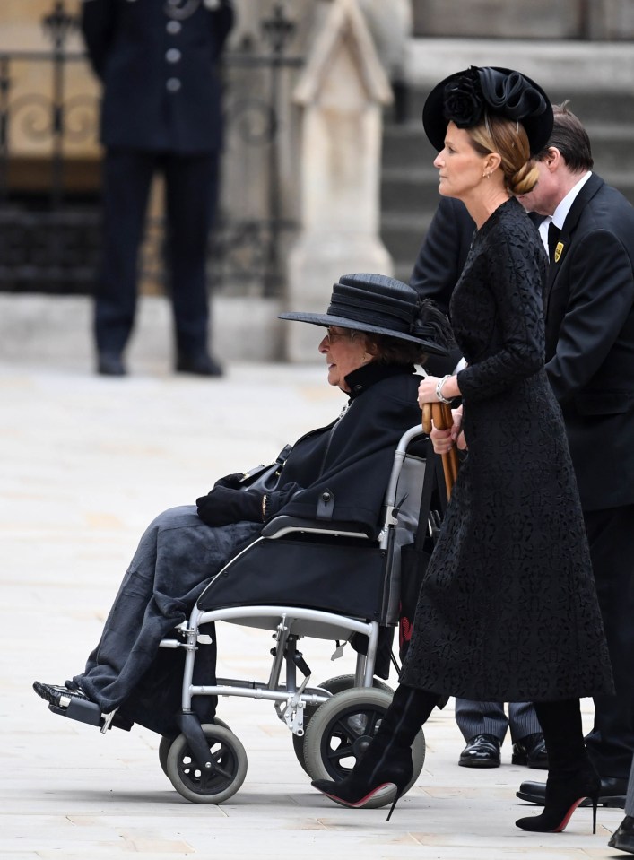 Lady Pamela was one of the Queen's bridesmaids and attended her funeral last year