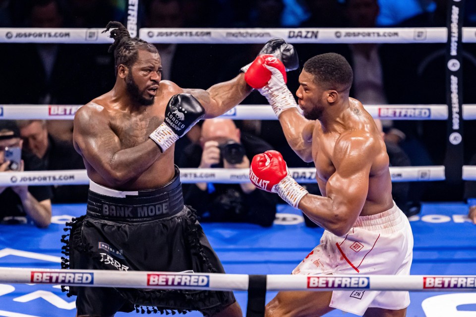 Jermaine Franklin locked horns with Anthony Joshua at The O2 on Saturday night