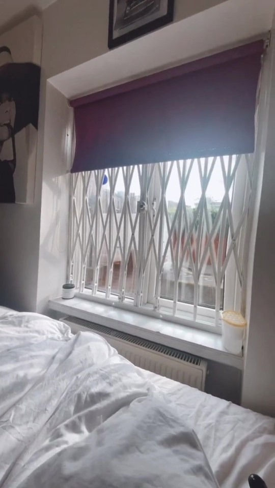 The reality TV star pictured the window the intruder used to break in