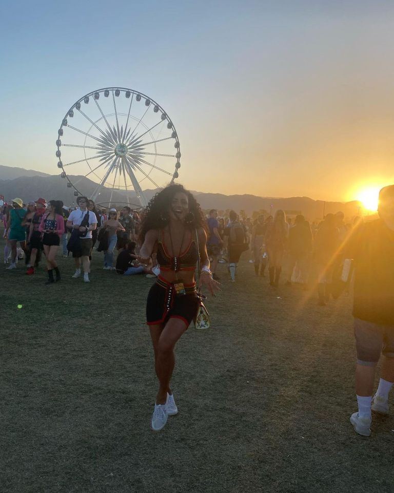 Vick Hope has posted snaps from her holiday to Coachella with fiance Calvin Harris