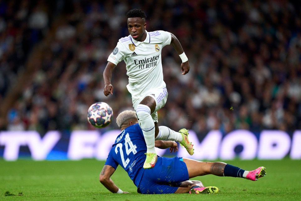 Vinicius Junior leaves Reece James in his wake