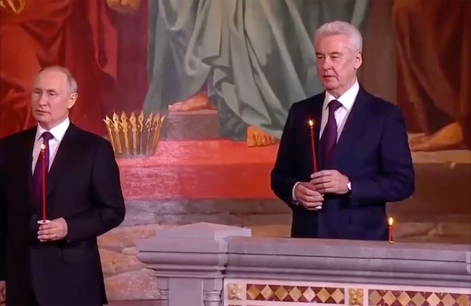 Putin was accompanied at the ceremony by Moscow mayor Sergey Sobyanin, a close ally