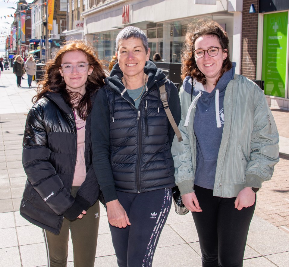 Susan Timmins, 54, and her two daughters said that they know many are feeling the pinch