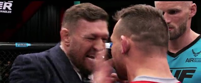 McGregor got so irate with Chandler that he pushed him during a face off