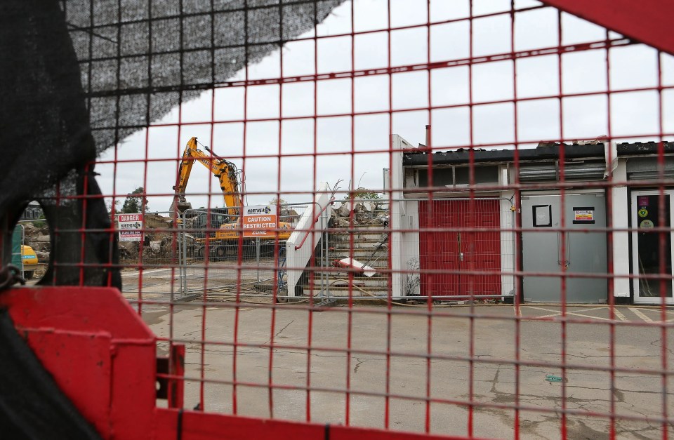 Demolition in progress at Griffin Park.