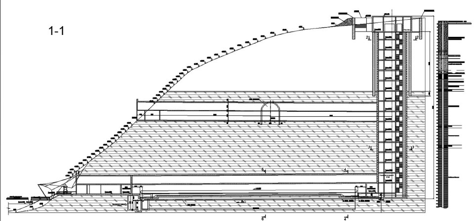 A section of the cliffside shows two tunnels connected by an elevator on the right