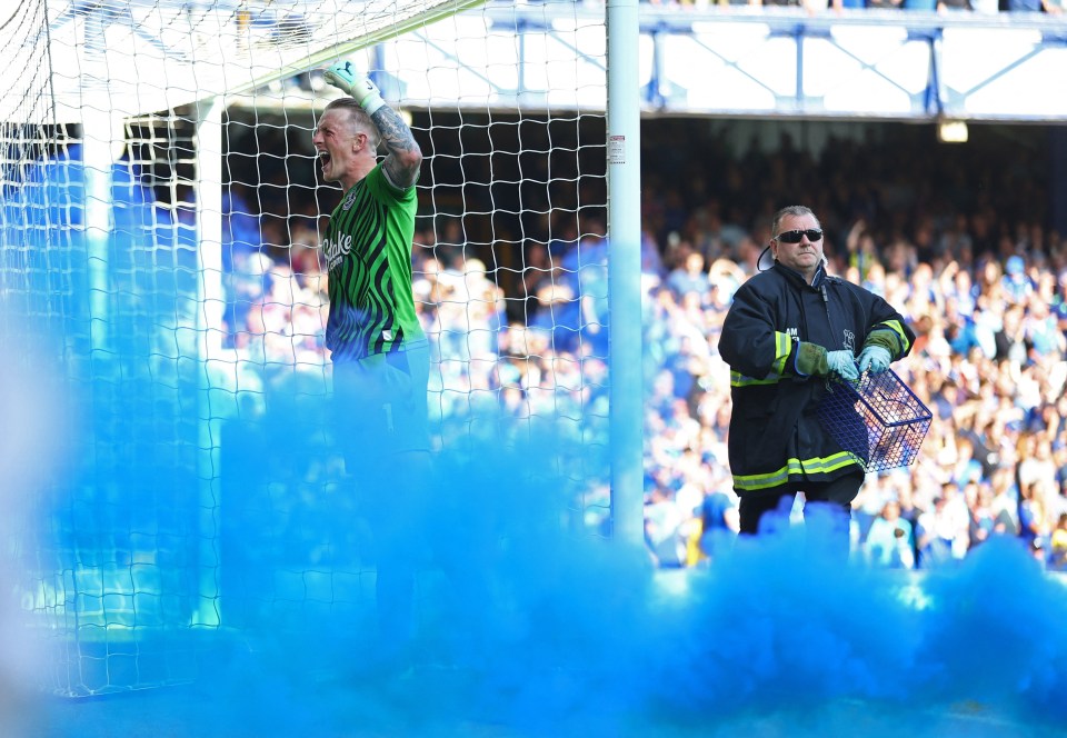 Jordan Pickford was an instrumental figure as the Toffees celebrated the goal