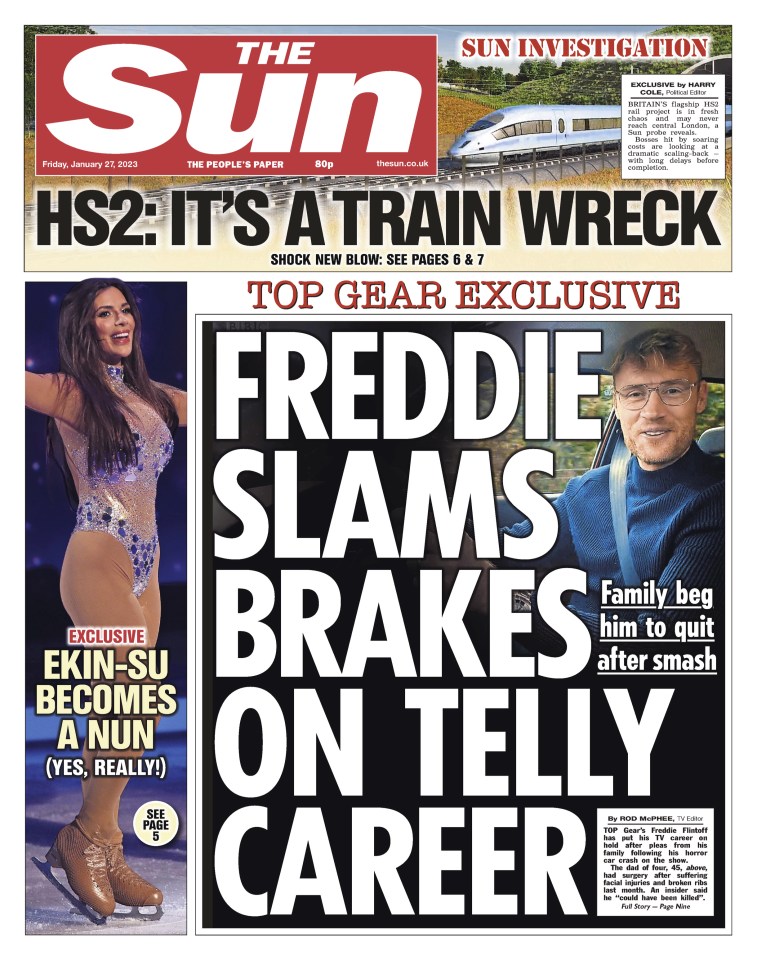 The Sun's exclusive revealing Freddie's break from filming