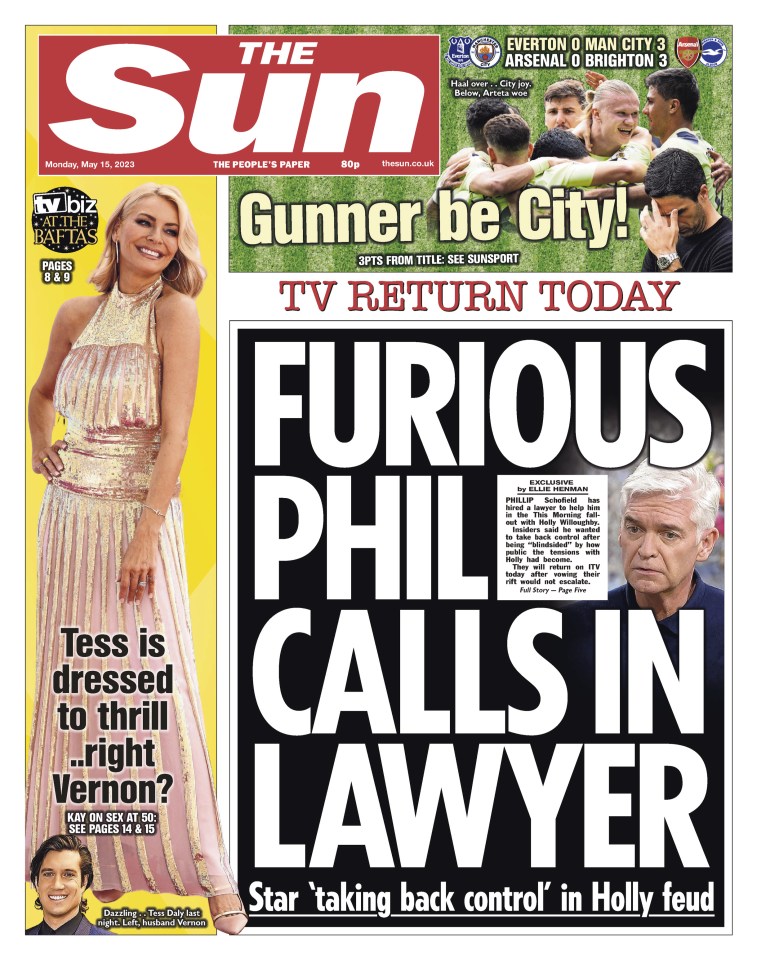 The Sun revealed Phil had called in lawyers for help