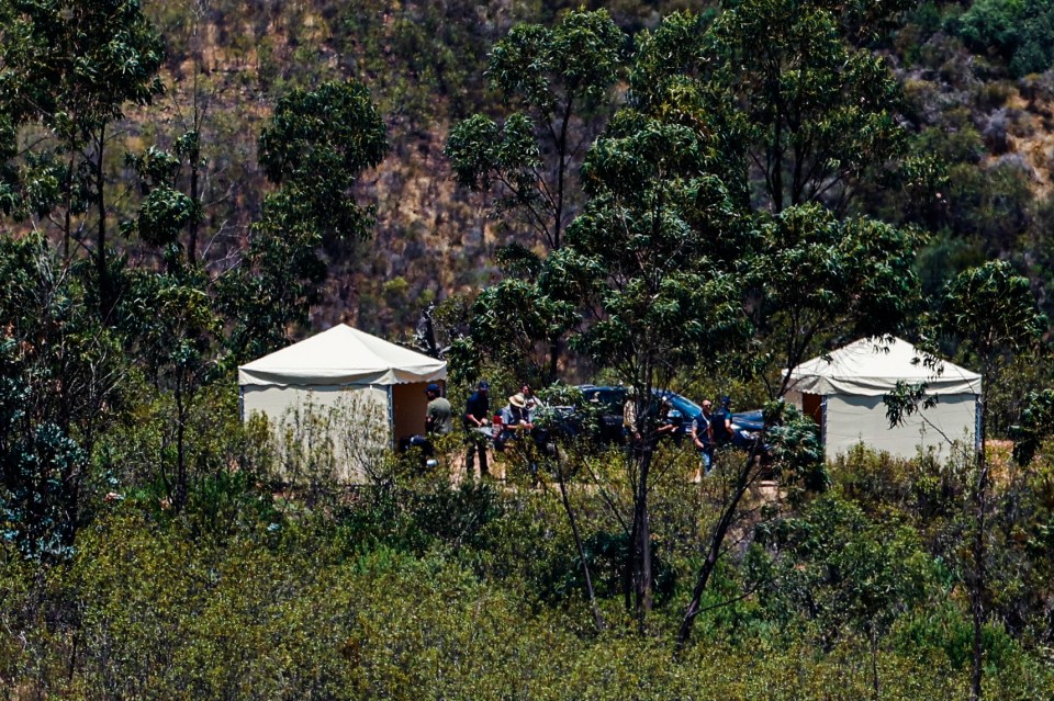 White tents were spotted at the reservoir this week