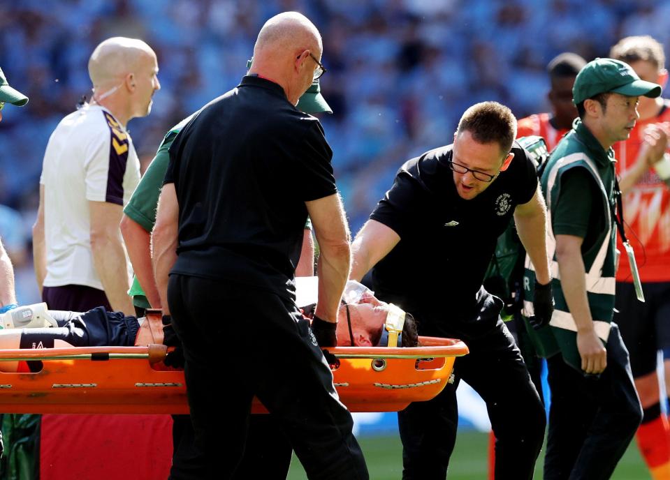 He had been stretchered off in the first half